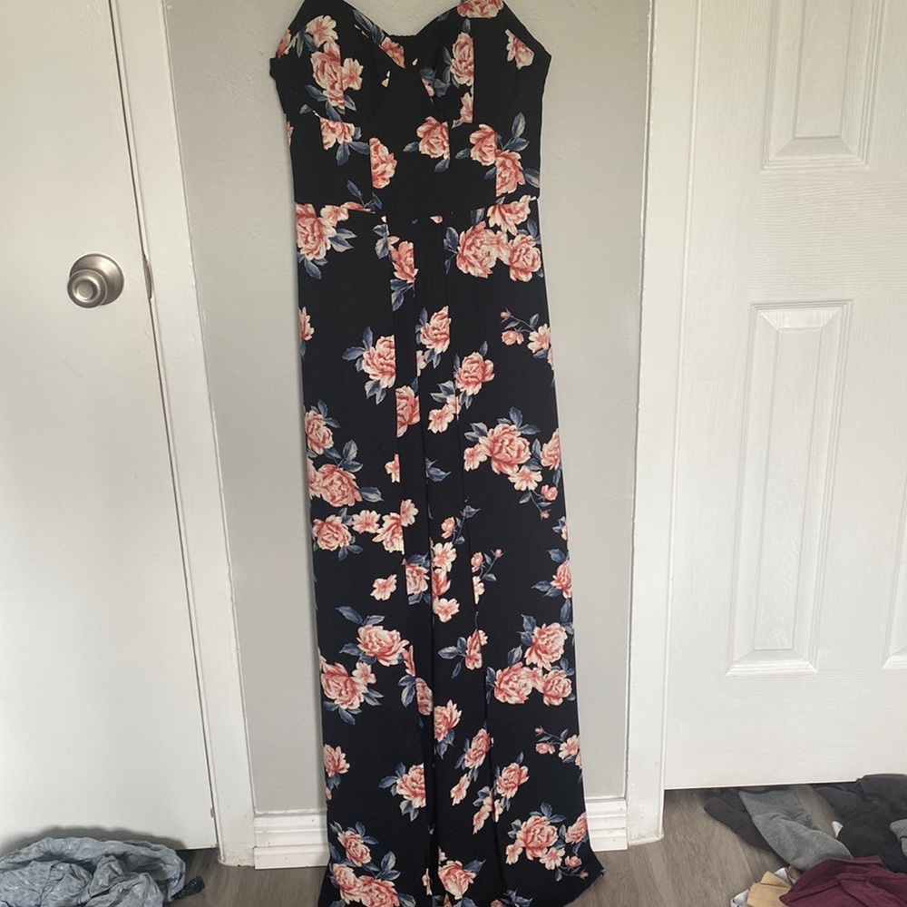 Xhileration Floral Romper, High Leg Slits